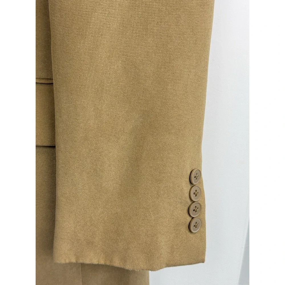 Via Europa Faux Suede Blazer Men's 42R Tan‎ Brown Microfiber Sport Coat Jacket